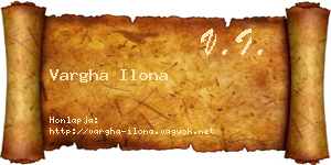 Vargha Ilona névjegykártya